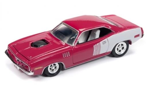 Coche miniatura Plymouth Barracuda 1/64 Racing Champions rosa/blanco 1971 Plymouth Barracuda 1/64 Racing Champions rosa/blanco 1971 coche miniatura
