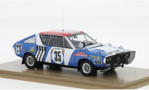 Renault 17 1/43 Spark Rally East African Safari 1975 #35 J.F.Piot/J.De Alexandris 1:43 coche miniatura