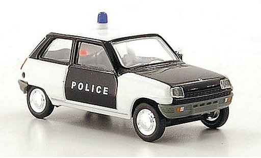 Renault 5 Base 1/87 Herpa Police (F) negro/blanco coche miniatura