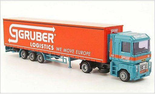 Renault Magnum Base 1/87 AWM Gruber Logistics Mega-G-KSZ coche miniatura