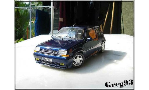 Renault 5 Phase 2 1/18 Norev GT Turbo azul lagon 2 coche miniatura