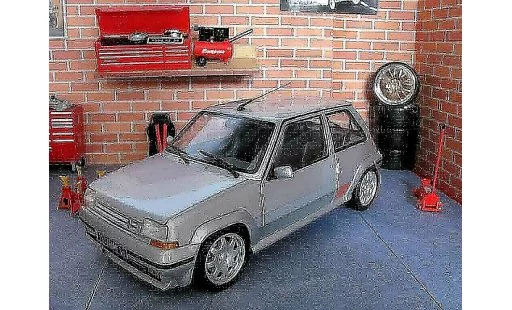 Renault 5 Phase 2 1/18 Norev GT Turbo 2 gris jantes speedline coche miniatura