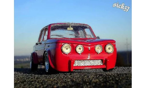 Renault 8 Gordini 1/18 Solido rojo ailes larges coche miniatura