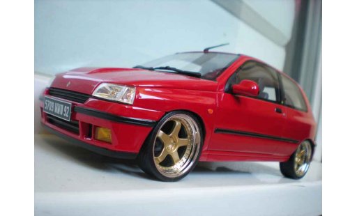 Renault Clio 16S 1/18 Ottomobile 1991 rojo jantes 17 pouces coche miniatura