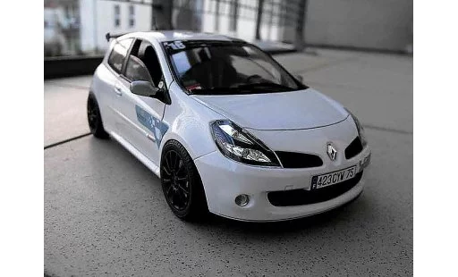 Renault Clio 3 RS 1/18 Solido f1 team blanc glacier coche miniatura