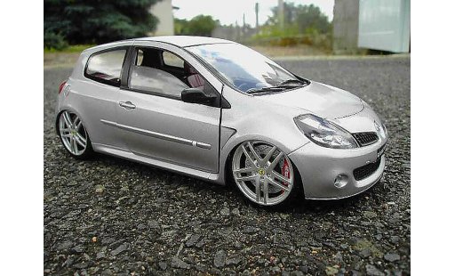 Renault Clio 3 RS 1/18 Solido gris jantes ferrari f430 coche miniatura