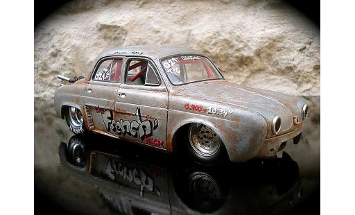 Renault Dauphine Base 1/18 Norev drag strip a moteur vw prepare coche miniatura