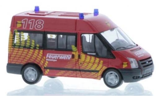 Ford Transit 1/87 Rietze HD Bus Feuerwehr Würenlingen 2006 coche miniatura