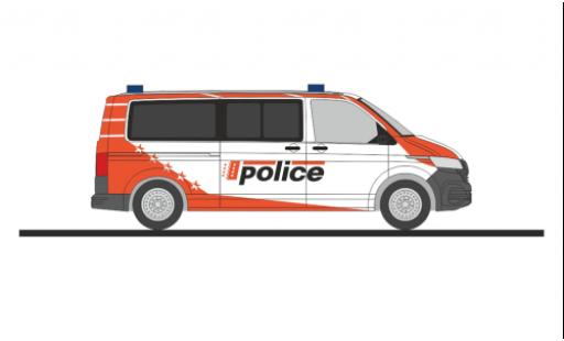 Volkswagen T6 1/87 Rietze .1 bus police Wallis (CH) coche miniatura