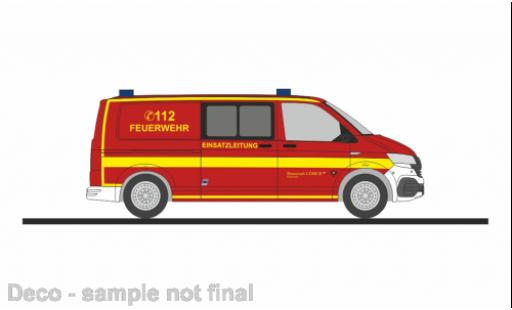 Coche miniatura Volkswagen T6 1/87 Rietze .1 bus pompiers Lübeck Volkswagen T6 1/87 Rietze .1 bus pompiers Lübeck coche miniatura