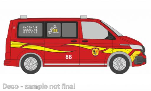 Coche miniatura Volkswagen T6 1/87 Rietze .1 pompiers Genève (CH) Volkswagen T6 1/87 Rietze .1 pompiers Genève (CH) coche miniatura