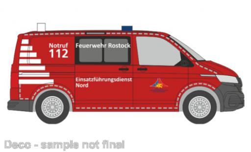 Coche miniatura Volkswagen T6 1/87 Rietze .1 pompiers Rostock Volkswagen T6 1/87 Rietze .1 pompiers Rostock coche miniatura