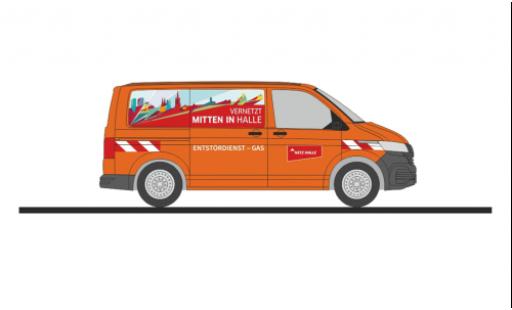 Volkswagen T6 1/87 Rietze bus Entstördienst Halle coche miniatura