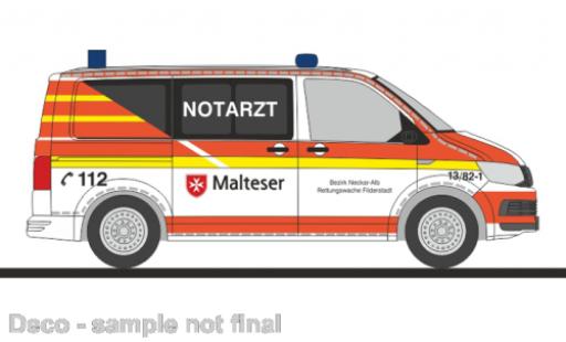 Volkswagen T6 1/87 Rietze bus maltais services de secours Filderstadt coche miniatura