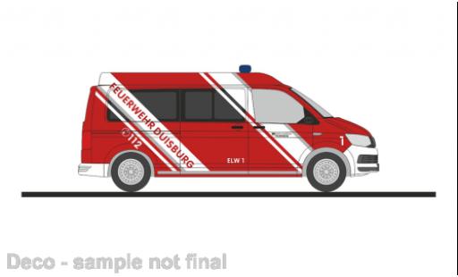 Coche miniatura Volkswagen T6 1/87 Rietze bus pompiers Duisburg Volkswagen T6 1/87 Rietze bus pompiers Duisburg coche miniatura