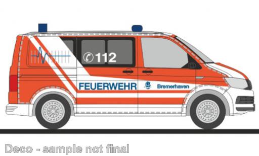 Coche miniatura Volkswagen T6 1/87 Rietze pompiers Bremerhaven Volkswagen T6 1/87 Rietze pompiers Bremerhaven coche miniatura