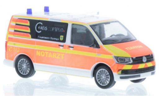 Volkswagen T6 1/87 Rietze Bus Notarzt Feuerwehr Dülmen coche miniatura