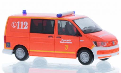 Volkswagen T6 1/87 Rietze Feuerwehr Baden-Baden court- empattement coche miniatura