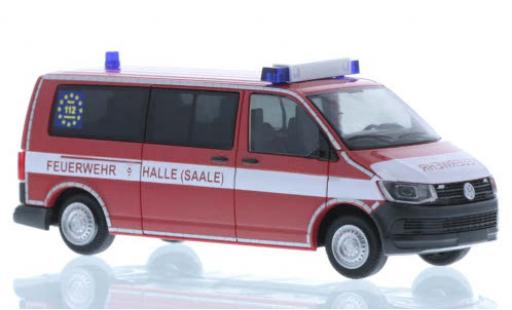 Volkswagen T6 1/87 Rietze Feuerwehr Halle-Saale plus long empattement coche miniatura