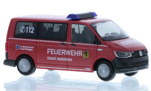 Volkswagen T6 1/87 Rietze Feuerwehr Nideggen court- empattement coche miniatura