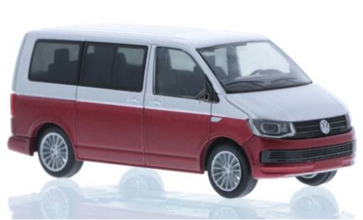 Coche miniatura Volkswagen T6 1/87 Rietze gris/rojo court- empattement Volkswagen T6 1/87 Rietze gris/rojo court- empattement coche miniatura