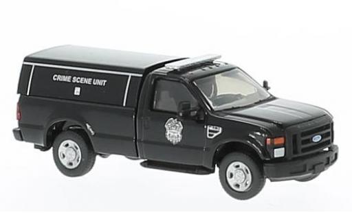 Coche miniatura Ford F-350 1/87 River Point XL SRW negro Crime Scene Unit Regular Cab avec fourgon montage sans Vitrine Ford F-350 1/87 River Point XL SRW negro Crime Scene Unit Regular Cab avec fourgon montage sans Vitrine coche miniatura
