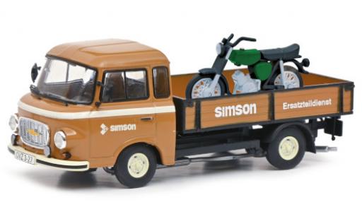 Coche miniatura Barkas B 1000 1/43 Schuco Pritsche Simson Ersatzteildienst mit Simson S51 Barkas B 1000 1/43 Schuco Pritsche Simson Ersatzteildienst mit Simson S51 coche miniatura