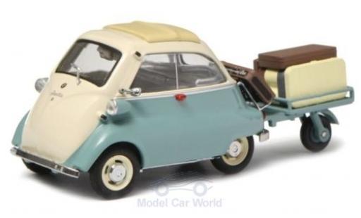 Coche miniatura Bmw Isetta 1/43 Schuco türkis/beige mit Anhänger und Gepäck Bmw Isetta 1/43 Schuco türkis/beige mit Anhänger und Gepäck coche miniatura