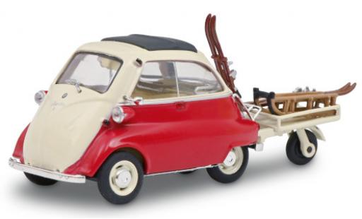 Coche miniatura Bmw Isetta 1/43 Schuco rojo/beige Wintersport 1955 mit Autoporter Anhänger Bmw Isetta 1/43 Schuco rojo/beige Wintersport 1955 mit Autoporter Anhänger coche miniatura