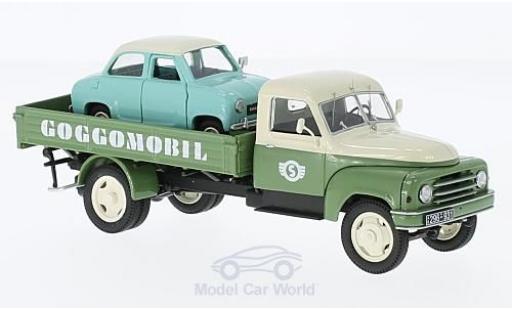 Hanomag L28 1/43 Schuco Pritsche Goggomobile Service mit Goggomobile coche miniatura