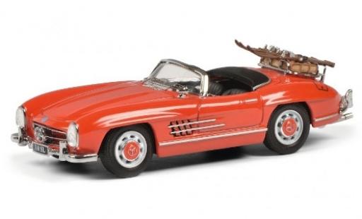 Coche miniatura Mercedes 300 1/43 Schuco SL Roadster (W198 II) rojo mit Skiträger und Ladegut Mercedes 300 1/43 Schuco SL Roadster (W198 II) rojo mit Skiträger und Ladegut coche miniatura