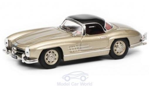 Coche miniatura Mercedes 300 1/43 Schuco SL Roadster (W198) metalico beige/negro Mercedes 300 1/43 Schuco SL Roadster (W198) metalico beige/negro coche miniatura