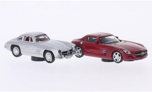 Coche miniatura Mercedes 300 1/87 Schuco SL gris + SLS AMG met.-rojo 2er-Set Magnetautos Mercedes 300 1/87 Schuco SL gris + SLS AMG met.-rojo 2er-Set Magnetautos coche miniatura