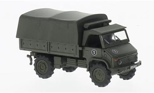 Coche miniatura Mercedes Unimog 1/87 Schuco S404 oliv Bundeswehr plateforme-toile Mercedes Unimog 1/87 Schuco S404 oliv Bundeswehr plateforme-toile coche miniatura