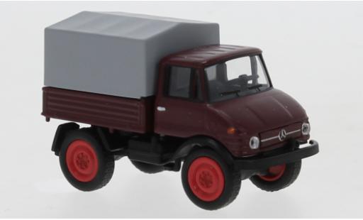 Coche miniatura Mercedes Unimog 1/87 Schuco U406 rojo avec toile Mercedes Unimog 1/87 Schuco U406 rojo avec toile coche miniatura