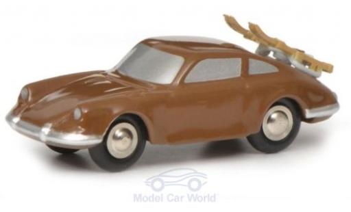 Coche miniatura Porsche 911 1/90 Schuco marron mit Skiträger Porsche 911 1/90 Schuco marron mit Skiträger coche miniatura