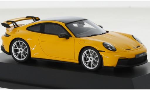 Coche miniatura Porsche 992 GT3 1/43 Schuco 911  amarillo Porsche 992 GT3 1/43 Schuco 911  amarillo coche miniatura