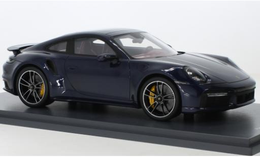 Porsche 992 Turbo s 1/18 Schuco ProR 911  Turbo S metallise azul foncé 2021 coche miniatura