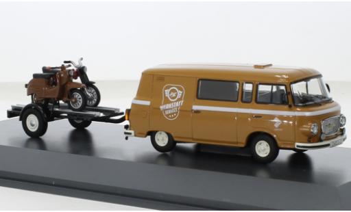 Barkas B1000 1/43 Schuco demi bus beige Simson Werkstatt Service 1965 coche miniatura