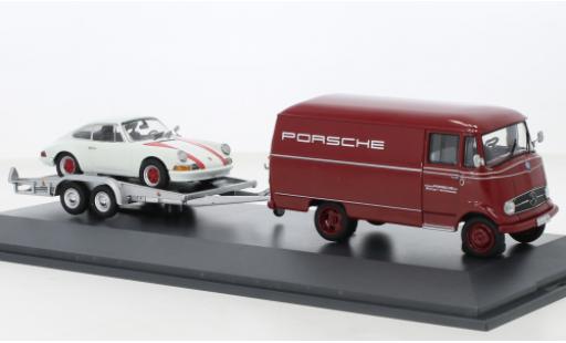 Mercedes L319 1/43 Schuco Kasten Porsche Renndienst 1968 coche miniatura
