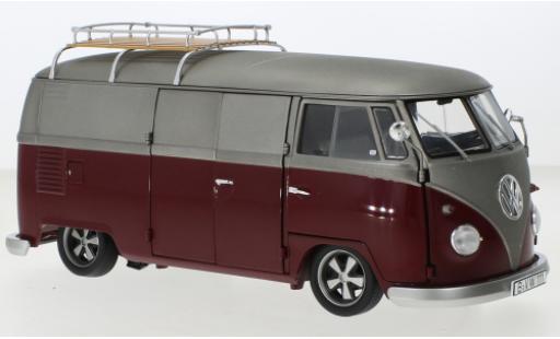 Coche miniatura Volkswagen T1 1/18 Schuco b Bus Lowrider rojo/matt-gris Volkswagen T1 1/18 Schuco b Bus Lowrider rojo/matt-gris coche miniatura