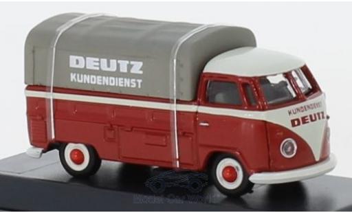 Coche miniatura Volkswagen T1 1/87 Schuco b Pritsche Deutz Kundendienst mit Plane Volkswagen T1 1/87 Schuco b Pritsche Deutz Kundendienst mit Plane coche miniatura