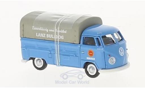 Coche miniatura Volkswagen T1 B 1/87 Schuco c azul Lanz Bulldog Pritsche mit Plane Volkswagen T1 B 1/87 Schuco c azul Lanz Bulldog Pritsche mit Plane coche miniatura
