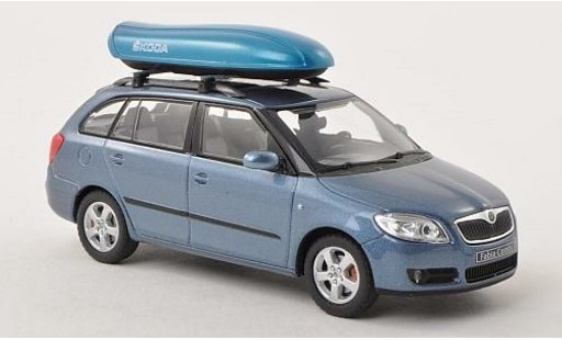 Skoda Fabia Combi 1/43 Abrex azul-gris con techogepacktrager coche miniatura