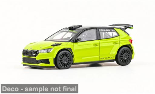Coche miniatura Skoda Fabia IV RS Rallye2 gr&Atilde;&frac14;n 2022 1/43 Abrex