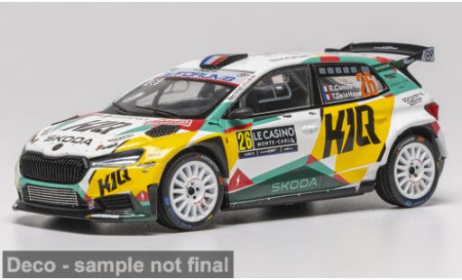Coche miniatura Skoda Fabia Rally2 Rally Monte Carlo 2026 #26 E.Camilli/T.De la Haye 1/43 IXO