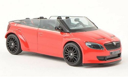 Skoda Fabia Concept Car 1/43 Abrex 2000 rojo con negroen Felgen coche miniatura