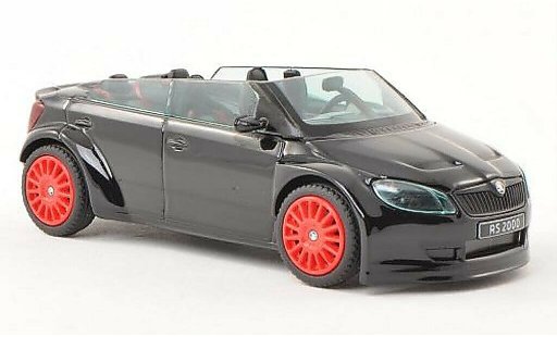 Skoda Fabia Concept Car 1/43 Abrex 2000 negro con roten Felgen coche miniatura