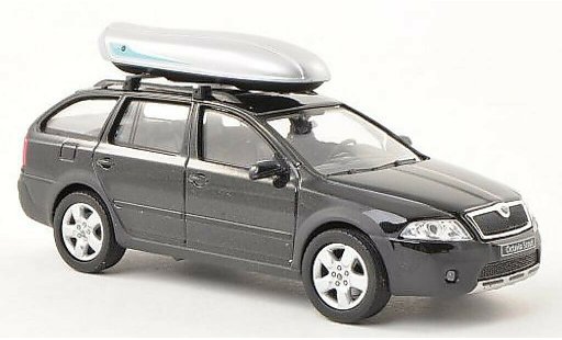 Skoda Octavia Combi 1/43 Abrex Scout negro con techobox coche miniatura