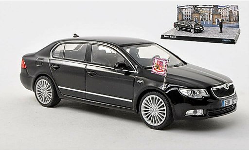 Skoda Superb L&K 1/43 Abrex II negro coche miniatura